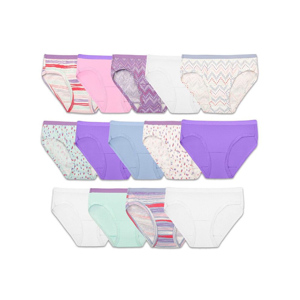 Fruit of the Loom Girls Cotton Hipster Underwear  14 Pack  Fashion Assorted  14