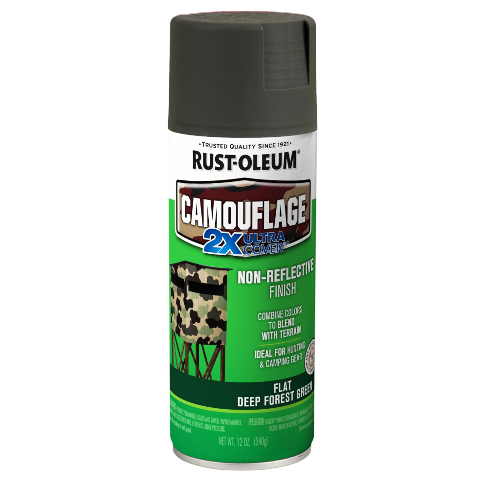 RustOleum 279175 Camouflage 2X Ultra Cover Spray Paint  12 oz  Deep Forest Green