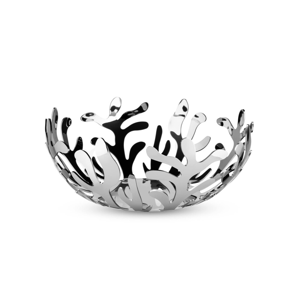 Alessi Mediterraneo Fruit Bowl in 1810 Stainless Steel Mirror Polished  Silver  ESI0125