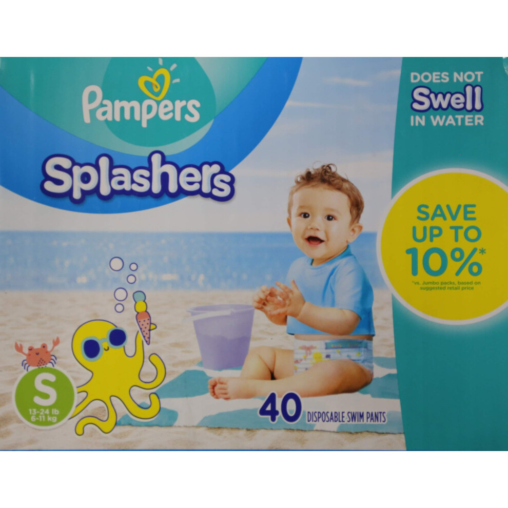 Swim Diapers Size 3 1324 lb  Pampers Splashers Disposable Swim Pants  Small  Pack of 2 Twinpack  20 Count