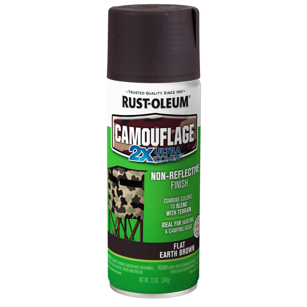 RustOleum 279178 Camouflage 2X Ultra Cover Spray Paint  12 oz  Earth Brown  Pack of 1