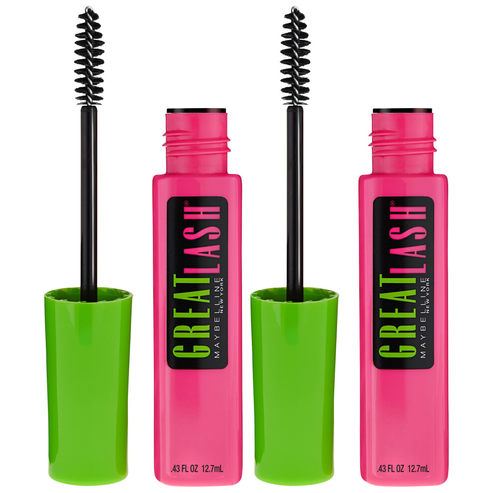 Maybelline New York Great Lash Washable Mascara Makeup  Dark Brown  2 Count