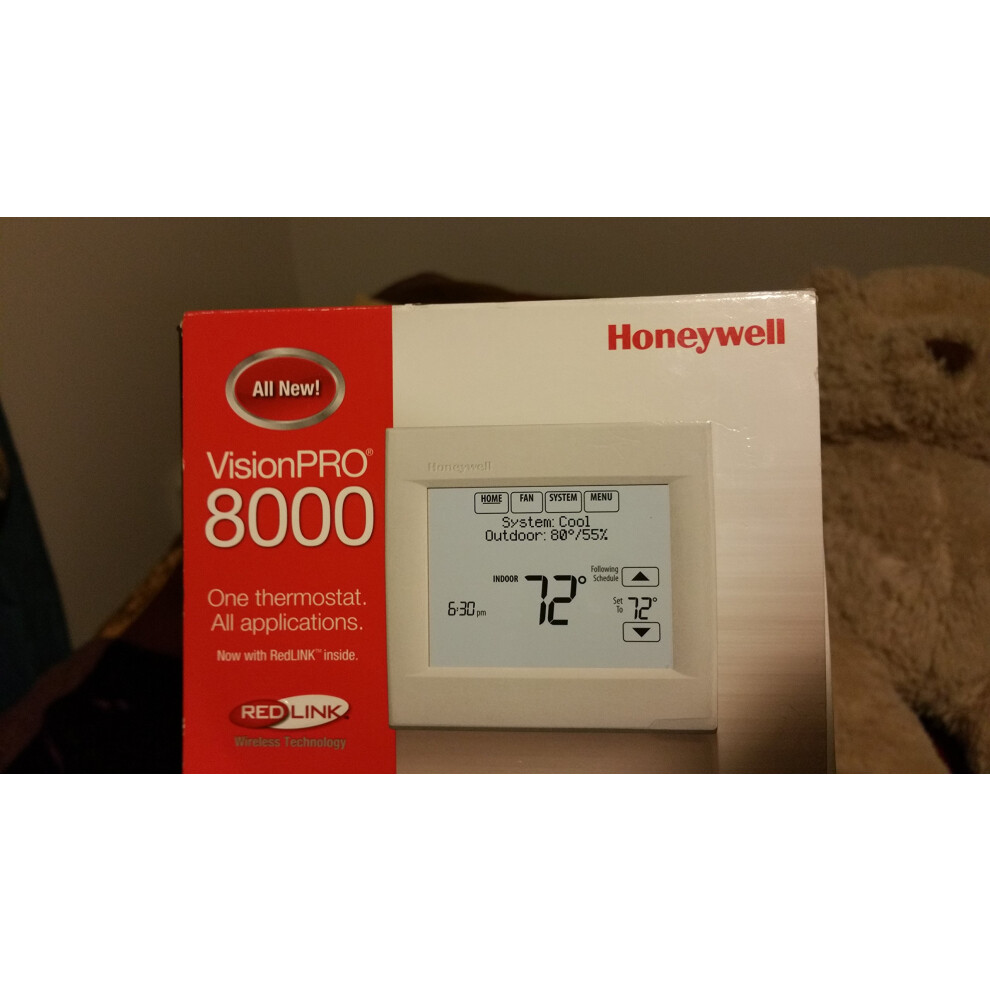 Honeywell TH8110R1008 Vision Pro 8000 Touch Screen Single Stage Thermostat with Red Link Technology