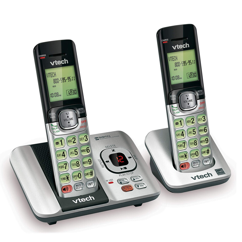 VTech CS65292 DECT 60 Phone Answering System with Caller IDCall Waiting  2 Cordless Handsets  SilverBlack