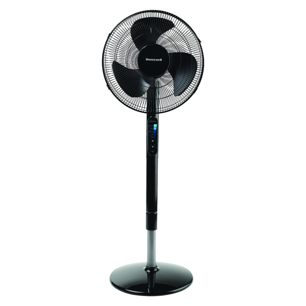 Honeywell HSF600B Advanced QuietSet 16    Whole Room Stand Fan  Black  Ultra Quiet Pedestal Fan with Remote Control  Oscillatio
