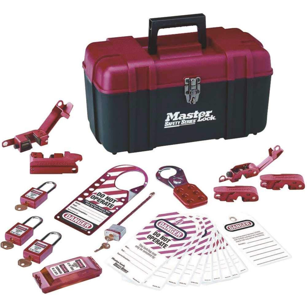 Master Lock 1457E410KA Lockout Tagout Group Lockout Kit  Red