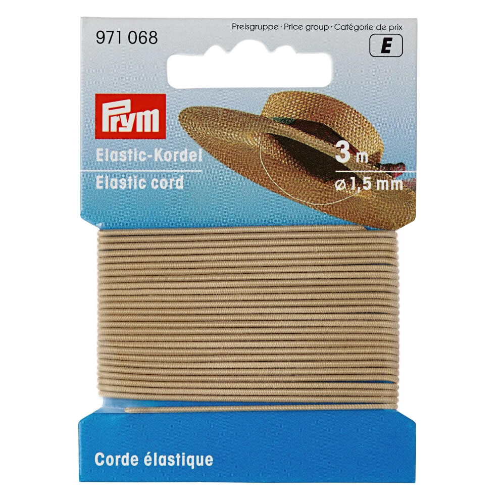 Prym 15mm  Beige  Cord Elastic   1 5 mm  3 m