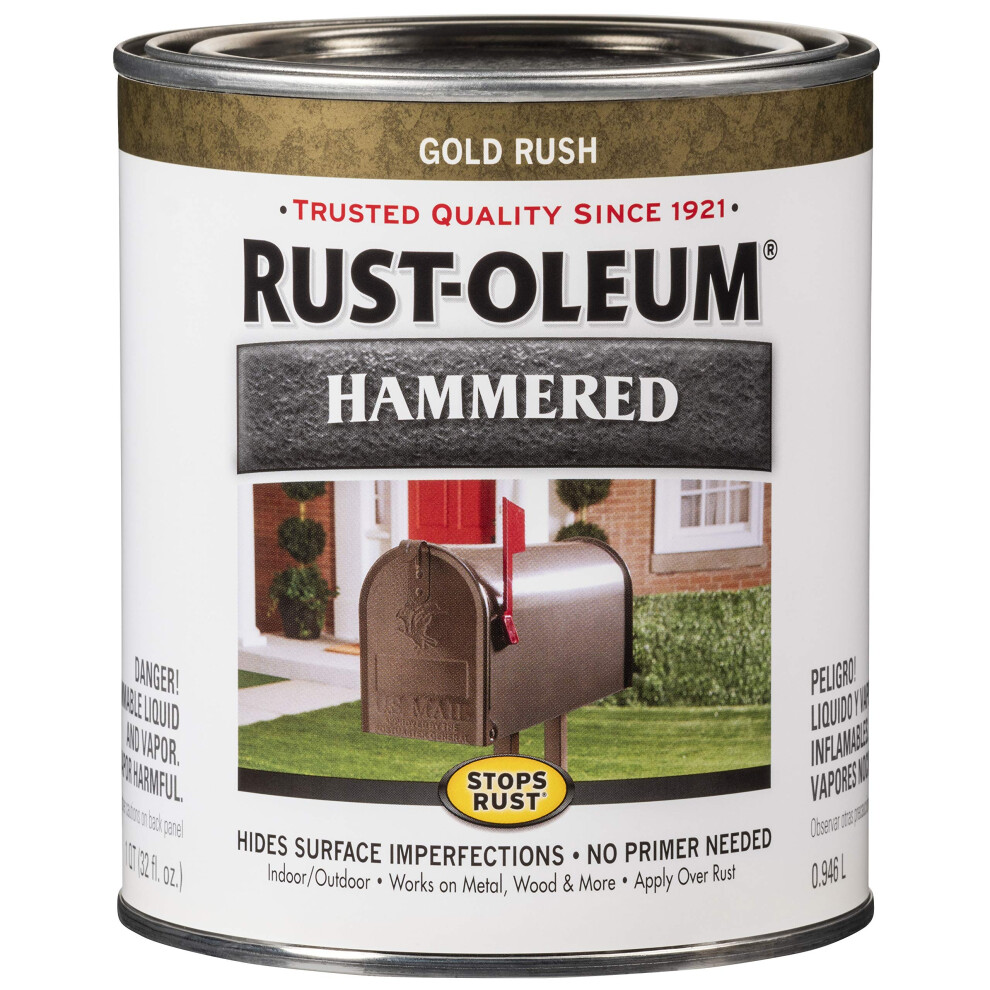 RustOleum 7210502 Stops Rust Hammered Finish Paint  Quart  Gold 32 Fl Oz Pack of 1