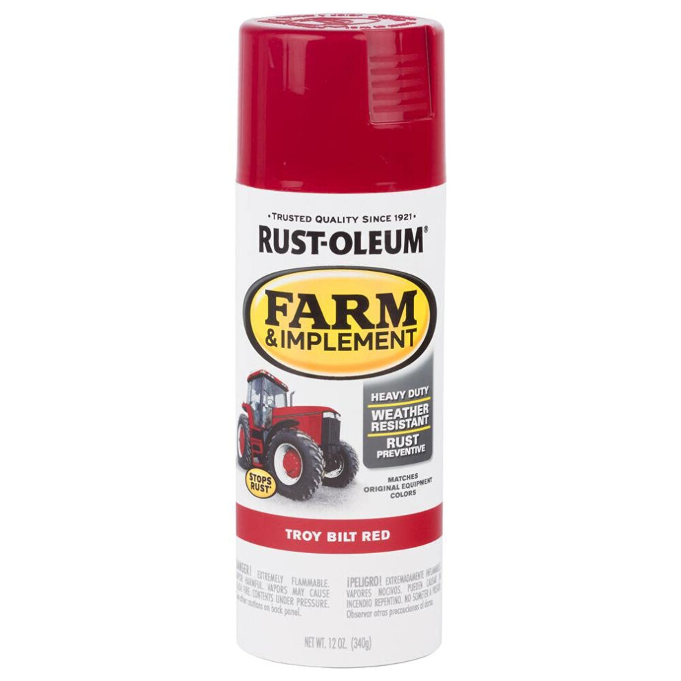 RustOleum 303473 Farm  Implement Spray Paint  12 oz  Gloss Troy Bilt Red  Pack of 1