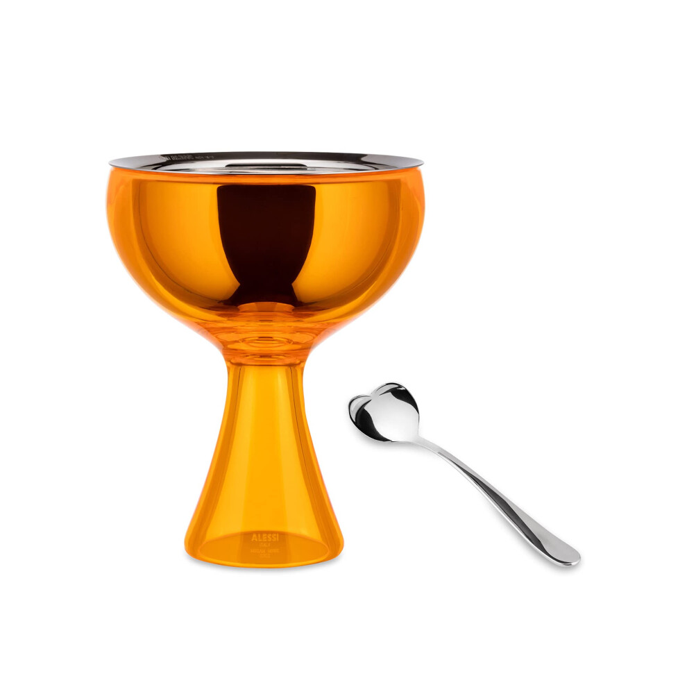 Alessi Big Love Ice Cream Bowl and Spoon  One size  Orange