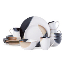 Gourmet Basics by Mikasa 5216706 Caden 16Piece Dinnerware Set Service for 4 Assorted