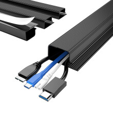 DELAMU 4 Pack Cable Management Under Desk Office Home Cable Organizer JChannel Cable Management for ClutterFree Environmen