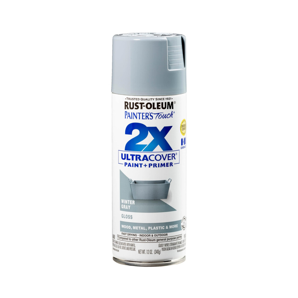 RustOleum 334049 Painters Touch 2X Ultra Cover Spray Paint  12 oz  Gloss Winter Gray