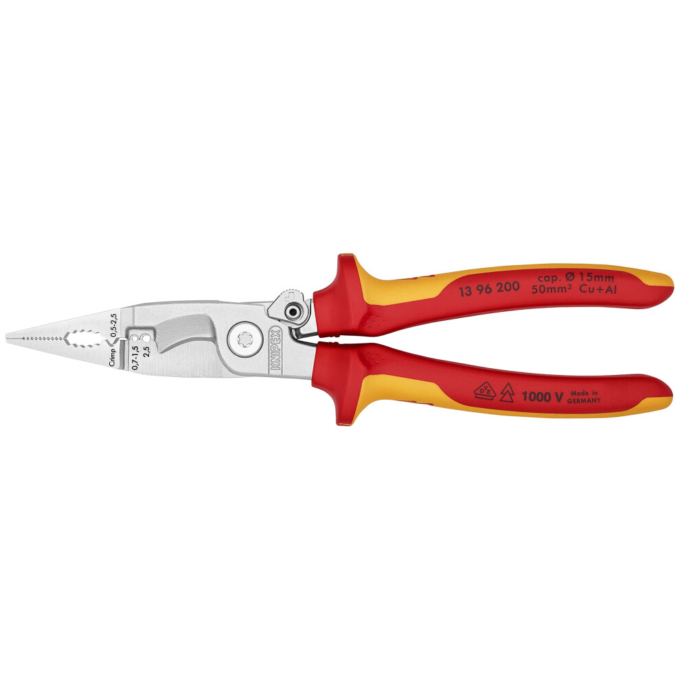 Knipex 13 96 200 Pliers for Electrical Installation VDEtested with opening spring