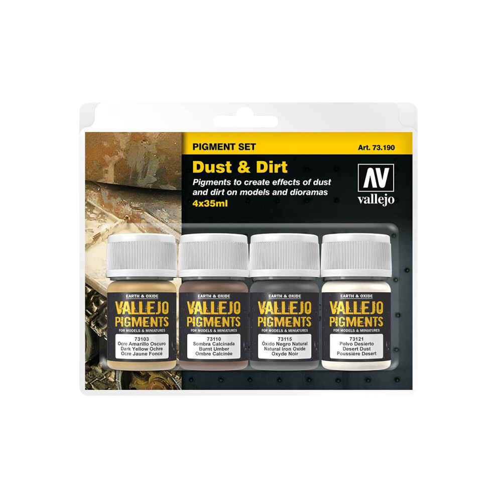 Vallejo Dust  Dirt Pigment Set  4x35ml  11 Fl Oz Pack of 8  Yellow