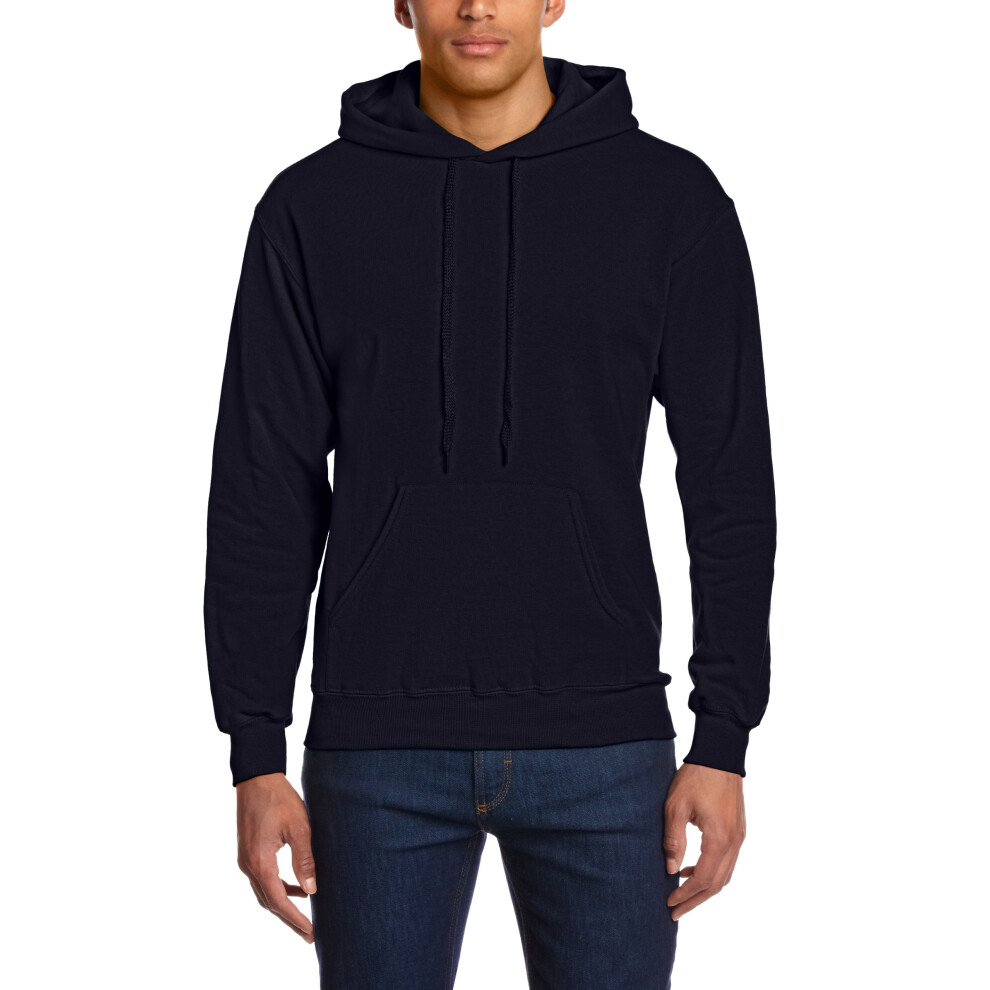 Fruit of the Loom Mens Hooded Pullover Sweatshirt  Deep Navy  Small Brand Size 4446