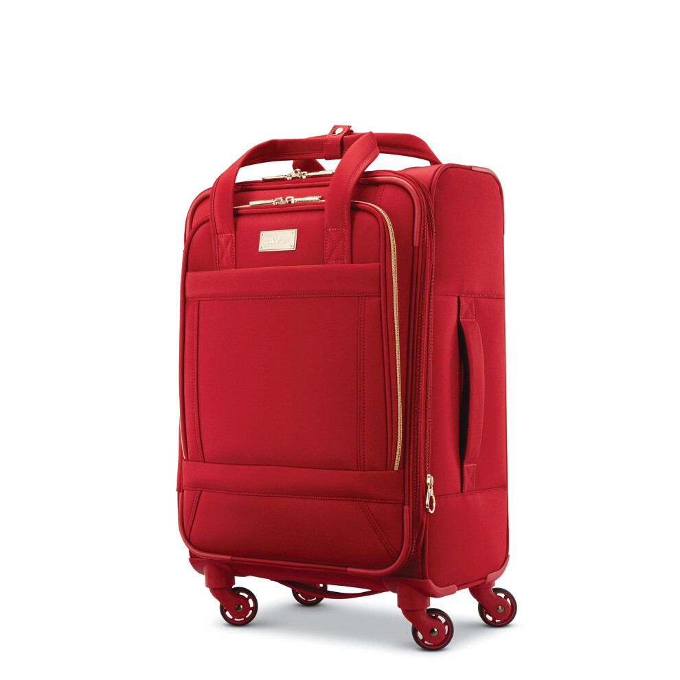 American Tourister Belle Voyage Softside Luggage with Spinner Wheels  Red  CarryOn 21Inch