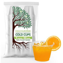 Gobelet Froid Compostable 9 oz Écologique, Cup Party Jetable Durable