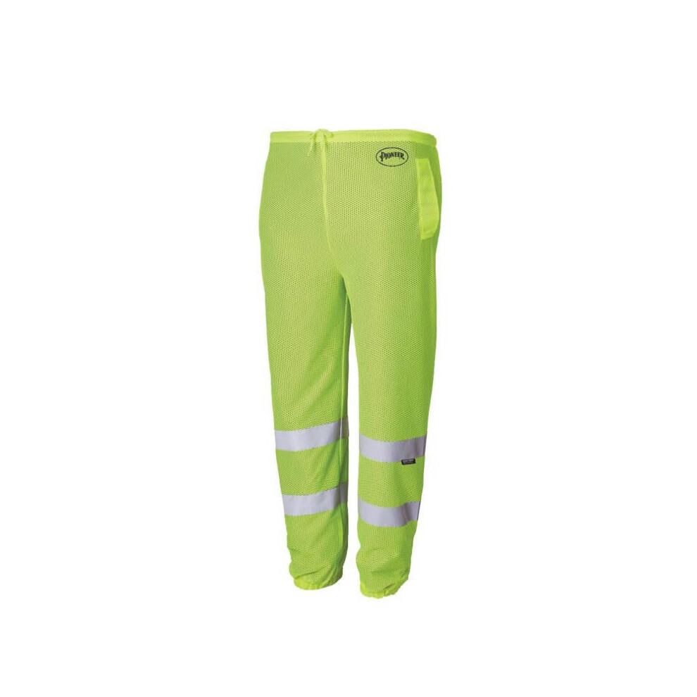 Pioneer Reflective Safety Pants  High Visibility Lightweight Mesh Work Pants for Construction  Traffic  Hi Vis YellowGreen