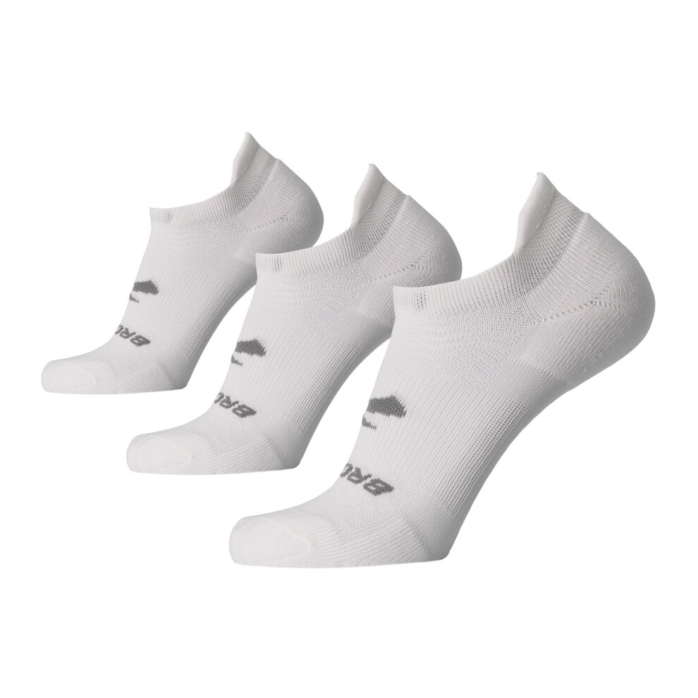 Brooks RunIn No Show Socks I Men  Women Performance Athletic Running Socks I Comfort Fit 3Pack Set  White  Small