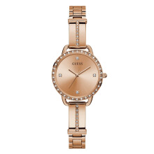 GUESS 30MM Watch Rose GoldTone Crystal Accented Petite Bangle Watch