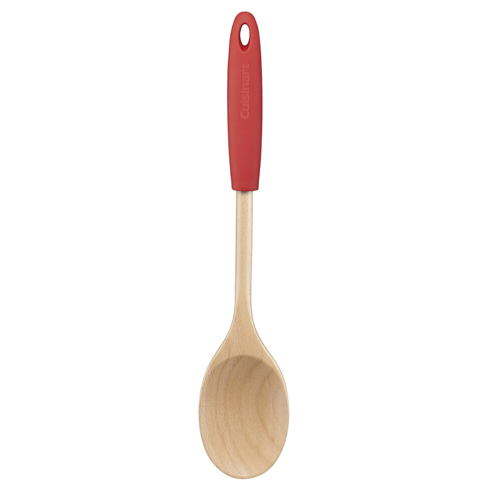 Cuisinart Silicone Beachwood Solid Spoon  Red