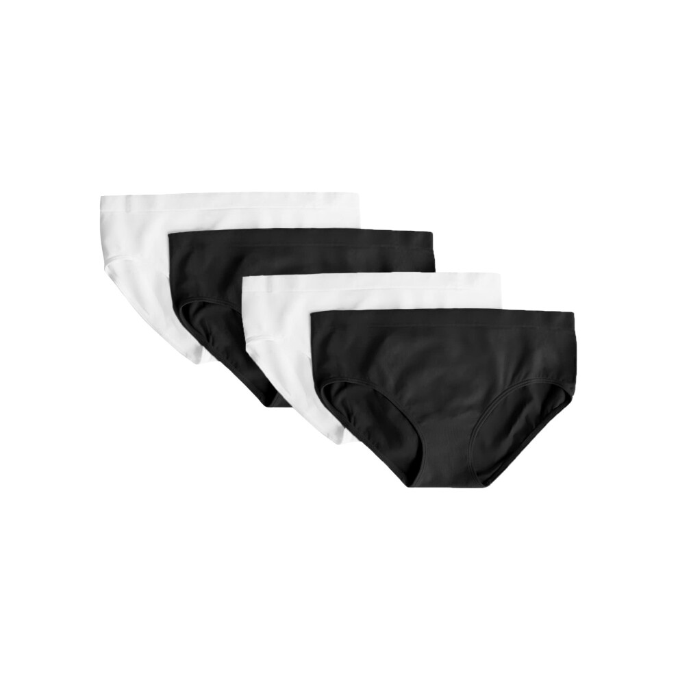 Fruit Of The Loom Girls Seamless Bikini Brief  2pack Underwear  Black HueWhite 4pack  Small US