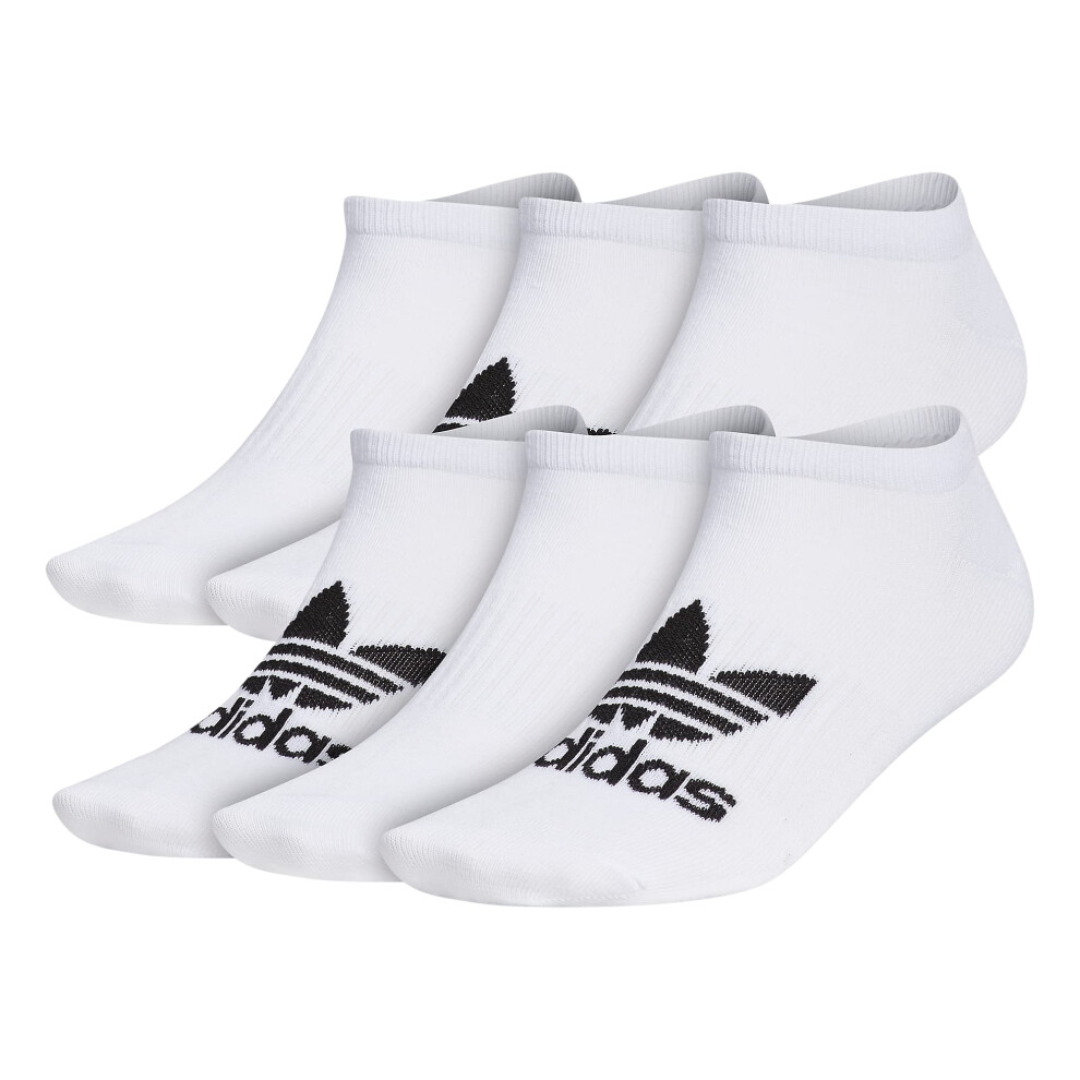 adidas Originals Mens Classic Trefoil Superlite No Show Socks 6pair  WhiteCoreBlack  Large