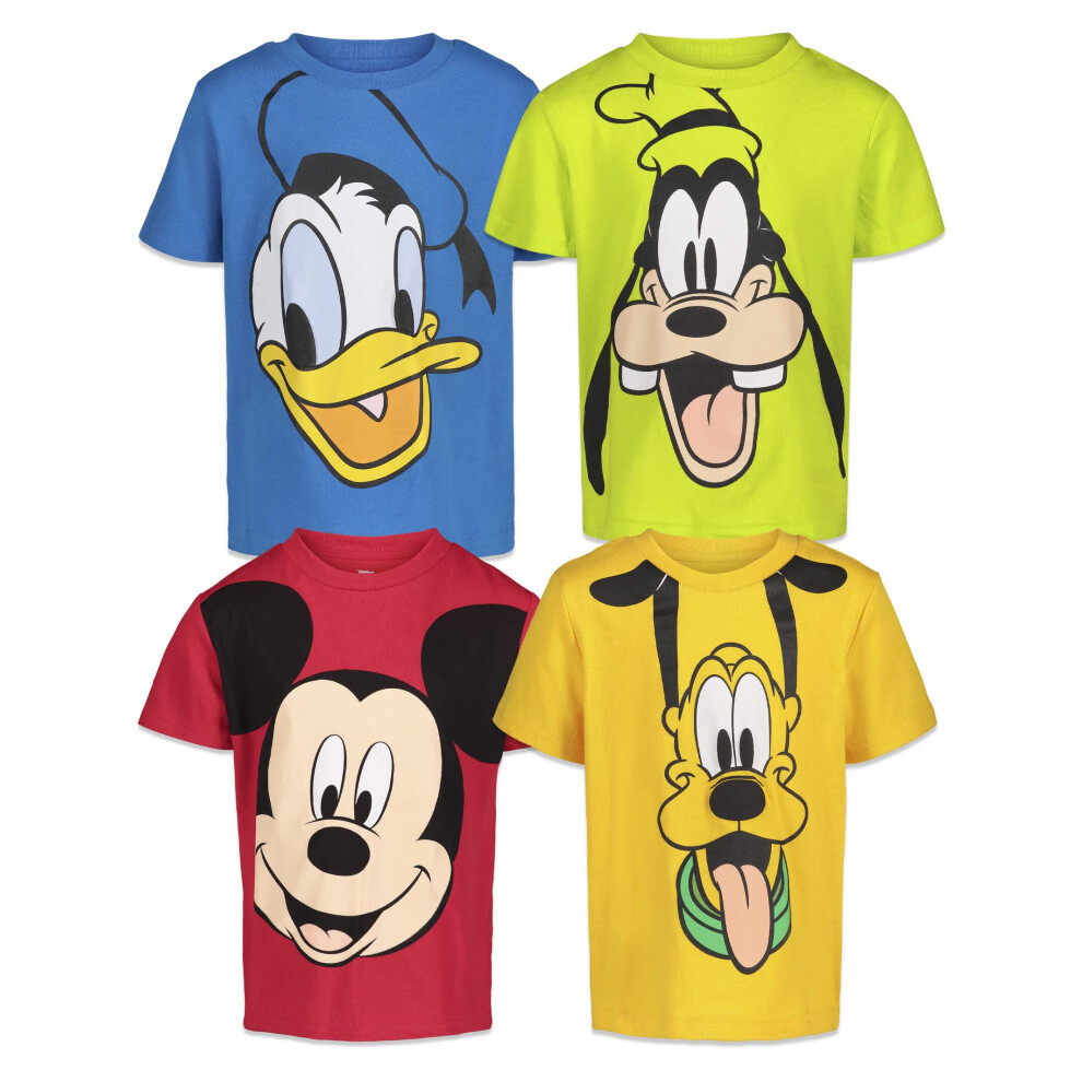 Disney Mickey Mouse Goofy Donald Duck Little Boys 4 Pack TShirts Multicolored 6