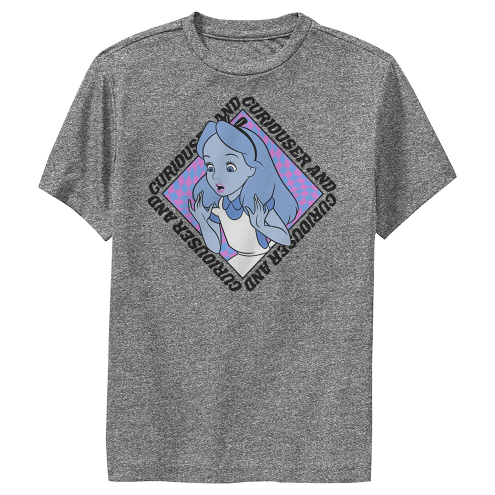 Disney Boys Alice Face TShirt  Charcoal Heather  Medium