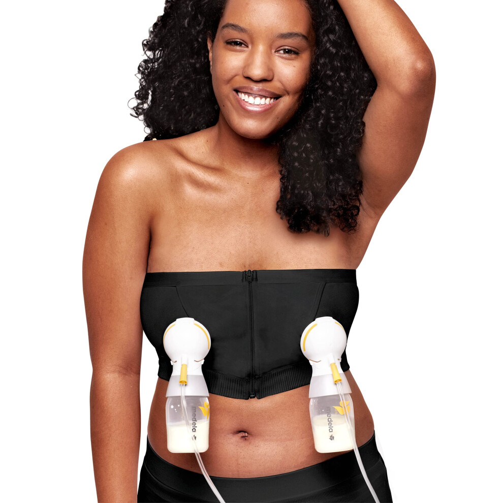 Medela Womens HandsFree Pumping Bustier  Black  Large