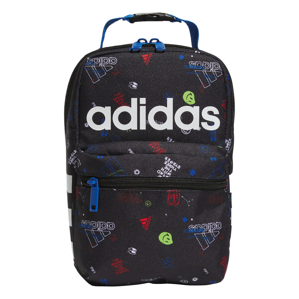 adidas Santiago 2 Insulated Lunch Bag  Icon Brand Love BlackBright Royal Blue  One Size