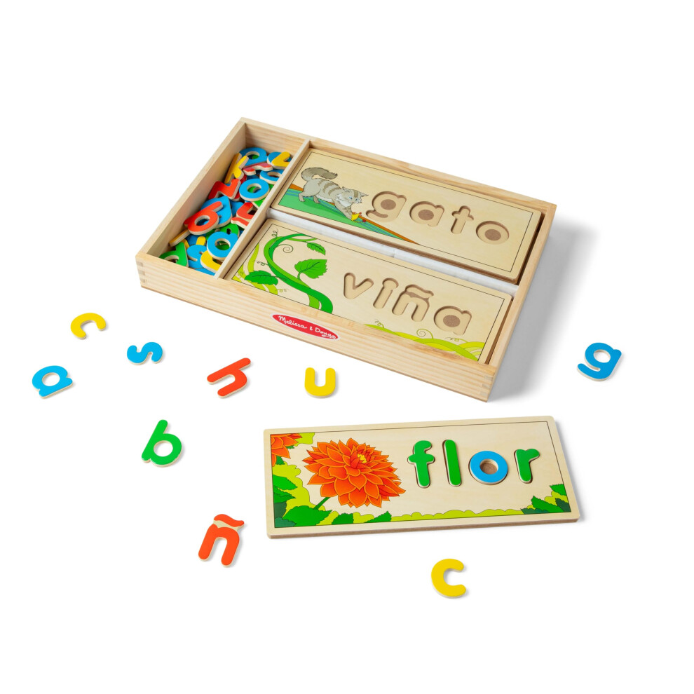 Melissa  Doug Spanish See  Spell Educational Language Learning Toy  FSC Certified