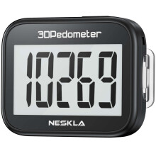 P?dom?tre NESKLA pour la marche, compteur de pas pr?cis, avec grand ?cran, noir, id?al pour le suivi de l'activit? physique.