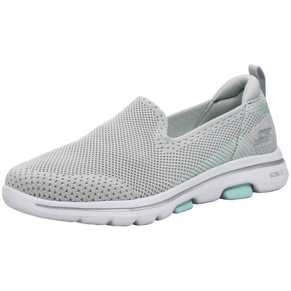 Skechers Womens Go Walk 5Prized Sneaker  Light Grey  11 M US