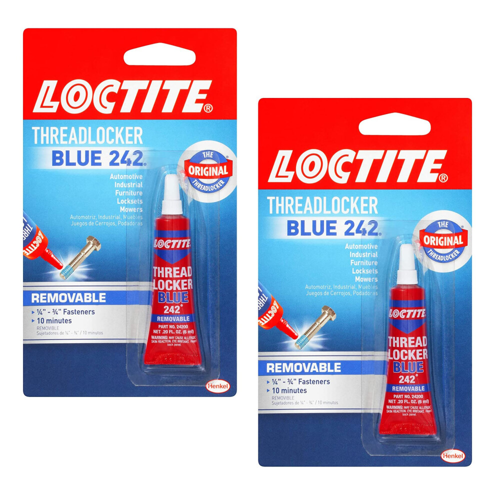 Loctite Heavy Duty Threadlocker  02 oz  Blue 242  Single  2 Pack