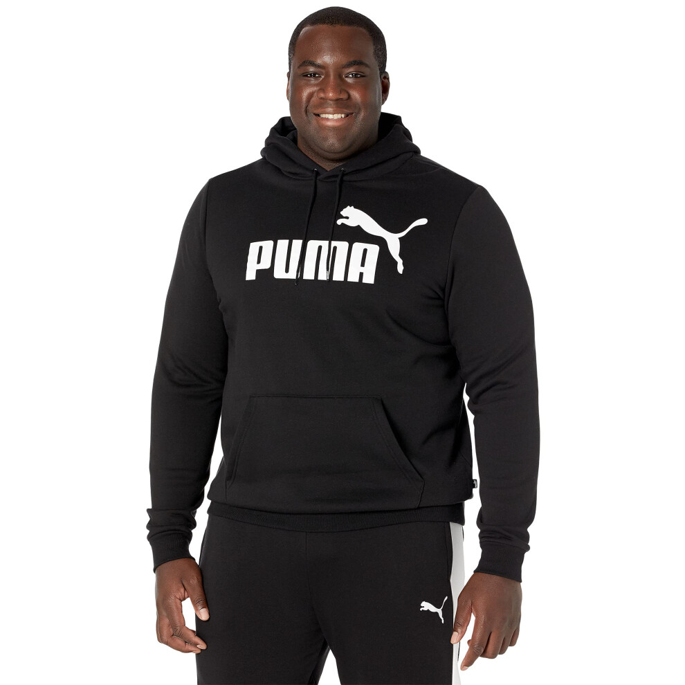 PUMA mens Essentials Big Logo Fleece Hoodie Big  Tall Hooded Sweatshirt  Cotton Black  4XLarge US