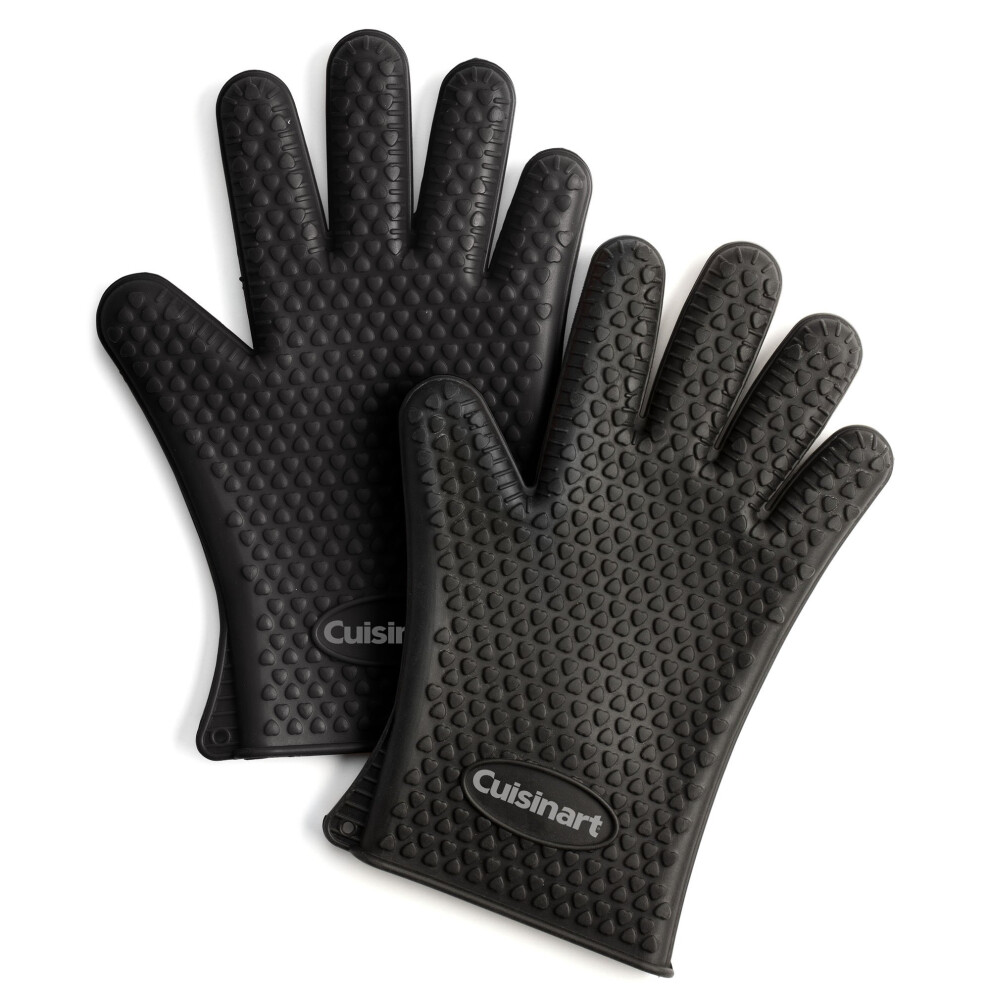 Cuisinart CGM520 Heat Resistant Silicone Gloves  Black 2Pack