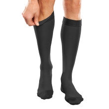 Ease Opaque Silicone Steunband Kousen - 20-30mmHg Gematigde Compressie (Zwart, Klein Kort)