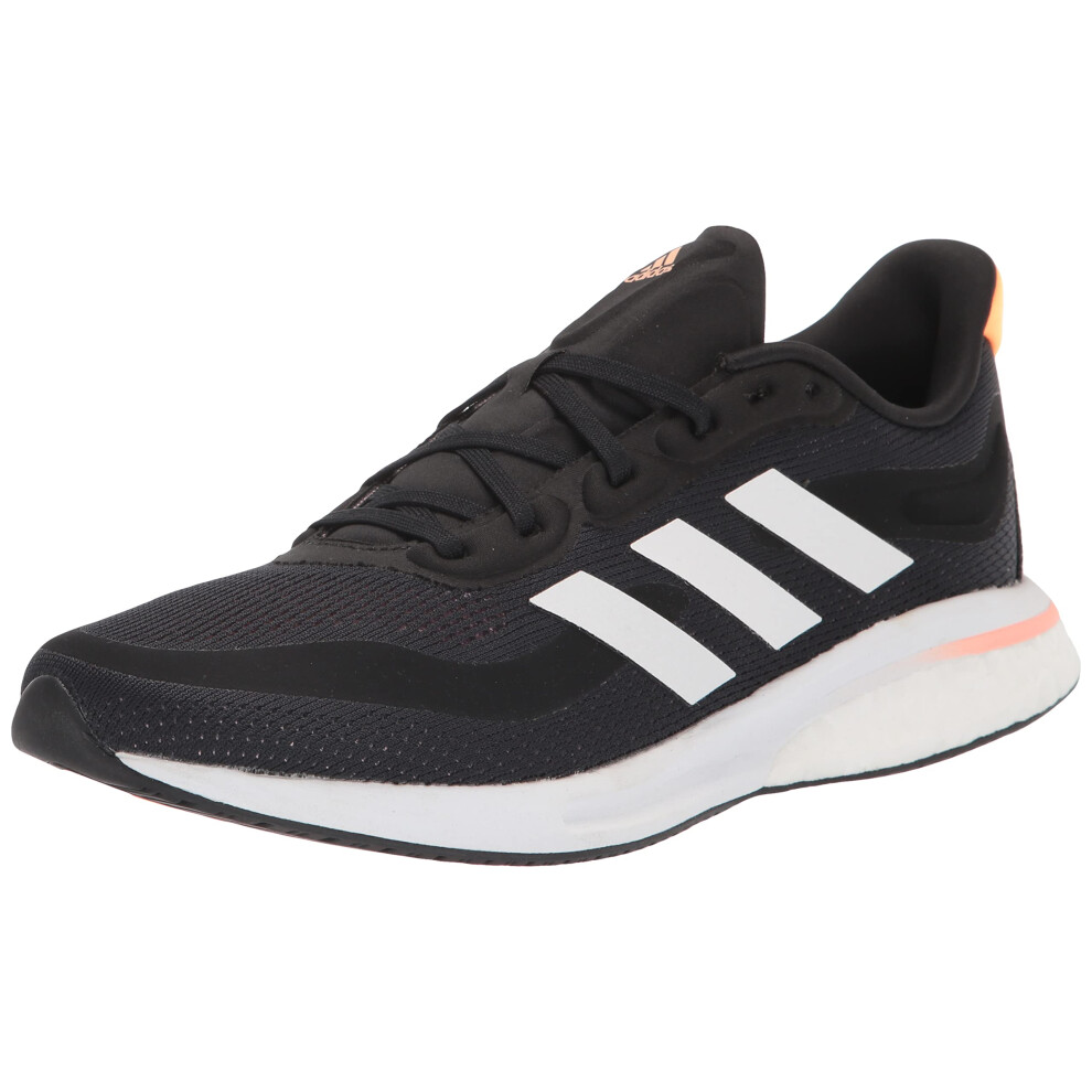 adidas Womens Supernova Running Shoe  BlackWhiteLight Flash Orange  8