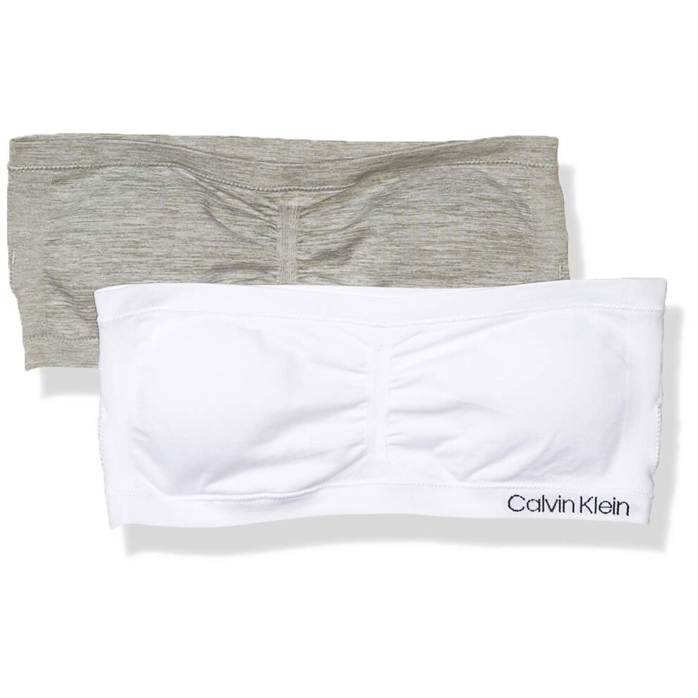 Calvin Klein Girls Bandeau Bra  WhiteHeather Grey2 Pack  Medium