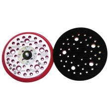 3M Hookit Schleifplatte mit niedrigem Profil 20353, Klettverschluss, 5' Durchmesser x 3/8' Dick, 5/16'-24 Außengewinde, 44 Löcher, Rot