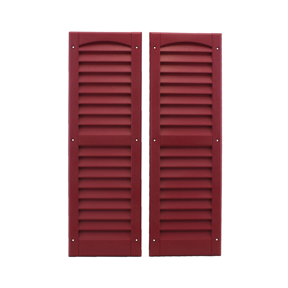 Shed Windows and More Louvered Shed Shutter or Playhouse Shutter Maroon 9 X 27 Sold by The Pair