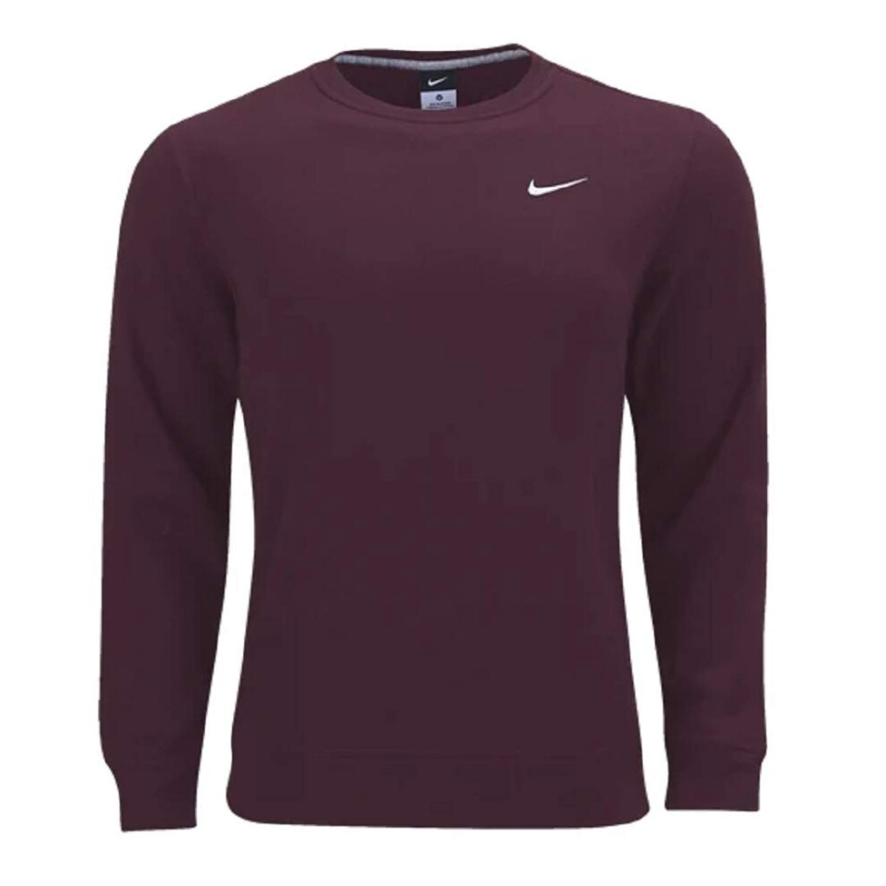 Nike Club Fleece Crew Mens Sweatshirt Crewneck Dark Maroon  Medium