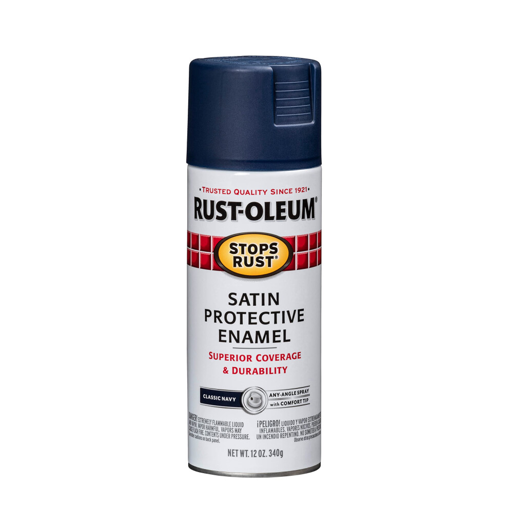 RustOleum 300115 Stops Rust Spray Paint  12 Oz  Satin Classic Navy