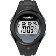 TIMEX Mens IRONMAN Essential 10 40mm Watch Black Case Gray TopRing Black Resin Strap