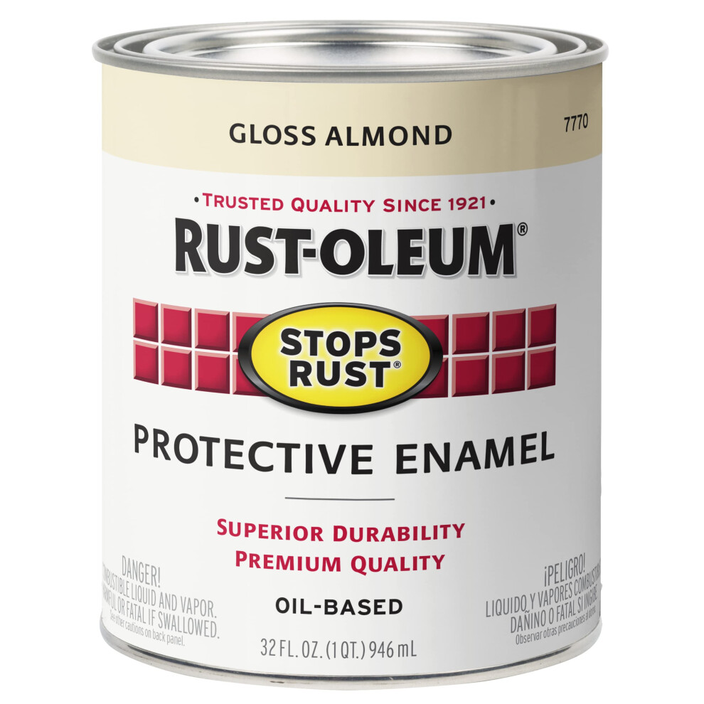 RustOleum 7770502 Stops Rust Brush On Paint  Quart  Gloss Almond  1 Quarts Pack of 1