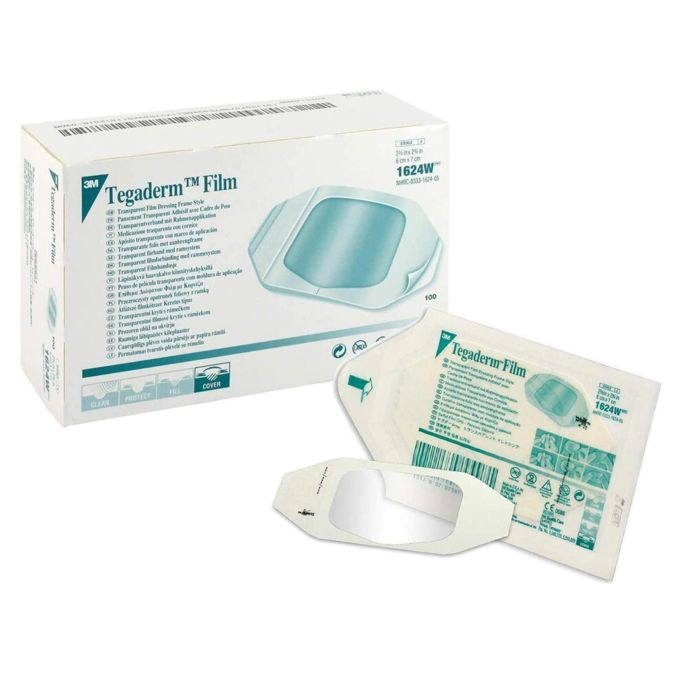 3M Nexcare Tegaderm Transparent Dressing 238 Inches X 234 Inches 100