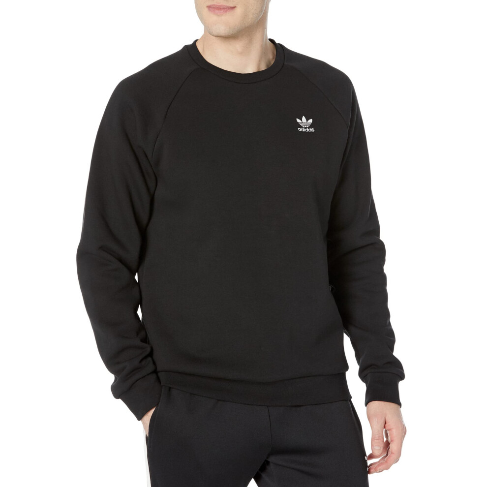 adidas Originals Mens Trefoil Essentials Crew Neck  Black  Large