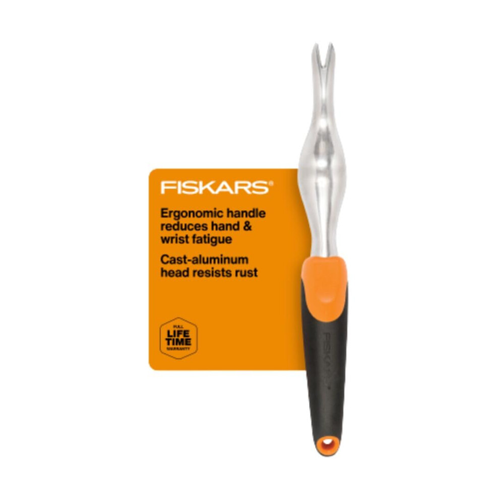 Fiskars Ergo Weeder  Heavy Duty Gardening Hand Tool with Hang Hole  Lawn and Yard Tools  BlackOrange